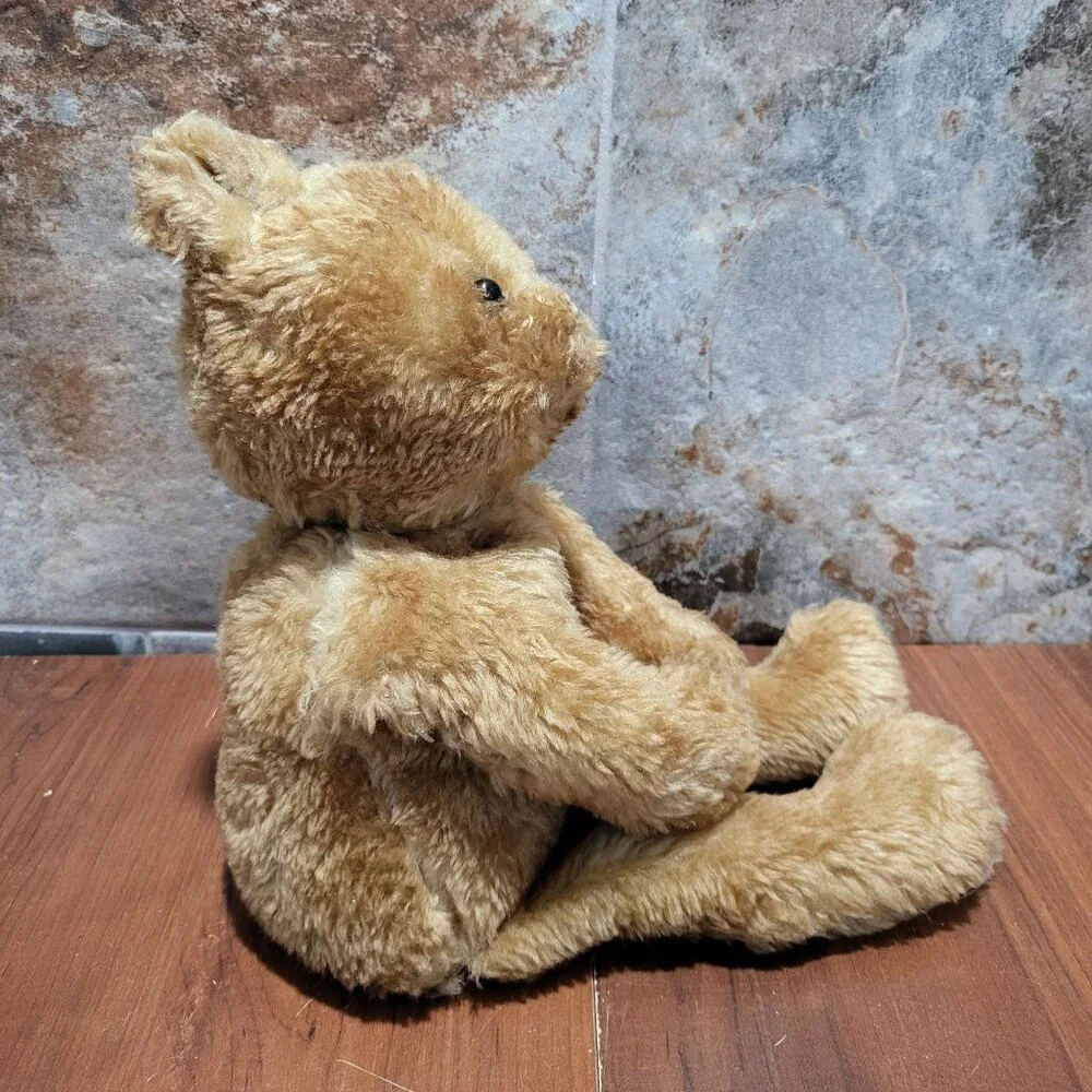 Vintage Brown Bear Shelf Sitter Plush Nursery Decor